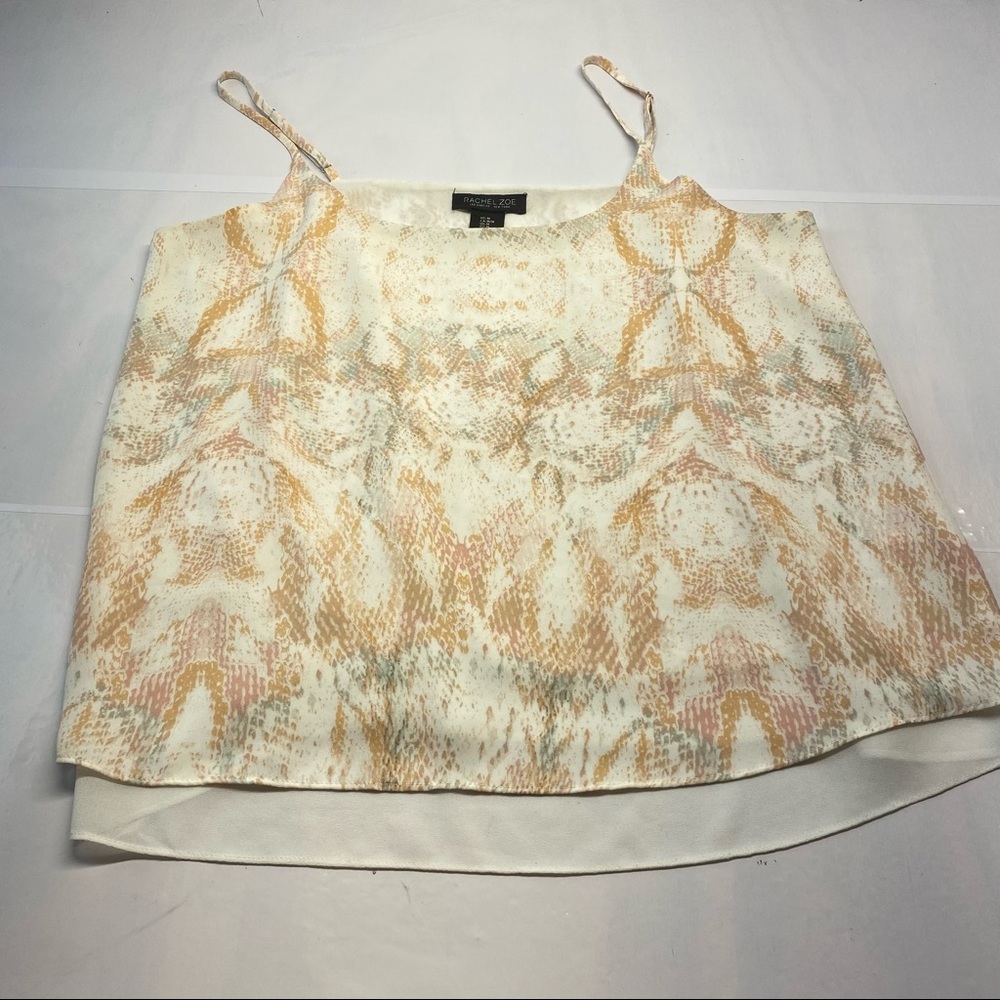 Rachel Zoe Neutral Snake Python Print Strappy Flowy Tank Top Size Medium - Picture 6 of 15